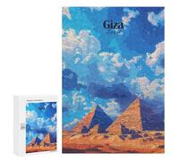 Jigsaw Puzzle 300 PCS Giza Pyramids, Egypt Jigsaws for Adults Toy Wall Decor Pattern Assembly Deal As Gifts for The Whole Family 300 PCS