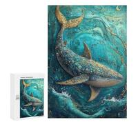 Jigsaw Puzzle 300 PCS Golden Whale Painting Jigsaws for Adults Toy Wall Decor Pattern Assembly Deal As Gifts for The Whole Family 300 PCS