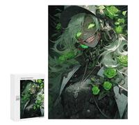 Jigsaw Puzzle 300 PCS Green-Eyed Anime Girl Jigsaws for Adults Toy Wall Decor Pattern Assembly Deal As Gifts for The Whole Family 300 PCS