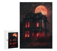 Jigsaw Puzzle 300 PCS Haunting Moonlit Mansion Adult Jigsaw Puzzles Enhance Memory Parent-child Interaction Brainteaser Family Games 300 PCS