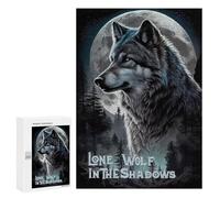 Jigsaw Puzzle 300 PCS Lone Wolf in The Shadows Jigsaws for Adults Toy Wall Decor Pattern Assembly Deal As Gifts for The Whole Family 300 PCS