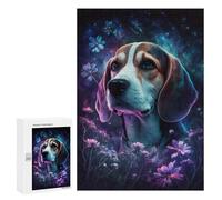 Jigsaw Puzzle 300 PCS Magical Beagle Garden Art Print Jigsaw Puzzles for Teenagerss Hand Speed Race Fun Activities at Home Challenging Game And Family Play 300 PCS