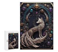 Jigsaw Puzzle 300 PCS Majestic Steampunk Fox Jigsaws for Adults Puzzle Birthday Present Difficult And Challenge Challenging Game Gifts 300 PCS