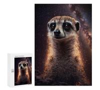 Jigsaw Puzzle 300 PCS Meerkat in Space Puzzles for Teenagerss Stress Reliever Educational Challenge Unique Birthday And Gifts 300 PCS