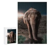 Jigsaw Puzzle 300 PCS Midnight Elephant Adult Puzzles Toy Wall Decor Birthday Present Deal As Gifts for The Whole Family 300 PCS