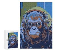 Jigsaw Puzzle 300 PCS Monkey Music Jigsaws for Adults Toy Wall Decor Difficult Hard Unique Gifts for Birthday And Christmas 300 PCS
