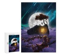 Jigsaw Puzzle 300 PCS Moonlit Treehouse Adventure Adult Puzzles Toy Wall Decor Birthday Present Deal As Gifts for The Whole Family 300 PCS