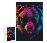 Jigsaw Puzzle 300 PCS Music Lover Monkey Art Print Jigsaws for Adults Puzzle Birthday Present Difficult And Challenge Challenging Game Gifts 300 PCS