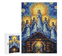 Jigsaw Puzzle 300 PCS Nativity Scene in Style Jigsaws for Adults Toy Wall Decor Difficult Hard Unique Gifts for Birthday And Christmas 300 PCS