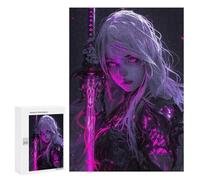 Jigsaw Puzzle 300 PCS Neon Demon Girl Jigsaws for Adults Puzzle Birthday Present Difficult And Challenge Challenging Game Gifts 300 PCS
