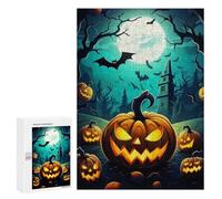 Jigsaw Puzzle 300 PCS Nightmare Spooky Pumpkins Jigsaws for Adults Toy Wall Decor Pattern Assembly Deal As Gifts for The Whole Family 300 PCS
