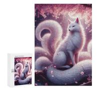 Jigsaw Puzzle 300 PCS Ninetail White Kitsune Jigsaws for Adults Puzzle Birthday Present Difficult And Challenge Challenging Game Gifts 300 PCS