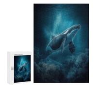 Jigsaw Puzzle 300 PCS Orca in The Deep Blue Sea Puzzles for Teenagerss Stress Reliever Educational Challenge Unique Birthday And Gifts 300 PCS