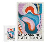 Jigsaw Puzzle 300 PCS Palm Springs California Jigsaws for Adults Puzzle Birthday Present Difficult And Challenge Challenging Game Gifts 300 PCS