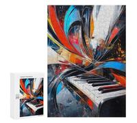 Jigsaw Puzzle 300 PCS Piano Keys Abstract Art Jigsaws for Adults Toy Wall Decor Difficult Hard Unique Gifts for Birthday And Christmas 300 PCS