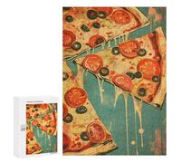Jigsaw Puzzle 300 PCS Pizza Vintage Jigsaws for Adults Toy Wall Decor Pattern Assembly Deal As Gifts for The Whole Family 300 PCS