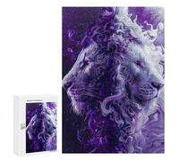 Jigsaw Puzzle 300 PCS Purple Lion Art Print Puzzles for Teenagerss Stress Reliever Educational Challenge Unique Birthday And Gifts 300 PCS