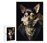 Jigsaw Puzzle 300 PCS Royal Chihuahua Puzzles for Teenagerss Stress Reliever Educational Challenge Unique Birthday And Gifts 300 PCS