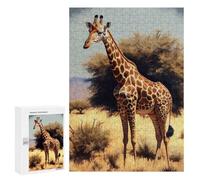 Jigsaw Puzzle 300 PCS Savanna Giraffe Oil Paint Jigsaws for Adults Toy Wall Decor Pattern Assembly Deal As Gifts for The Whole Family 300 PCS