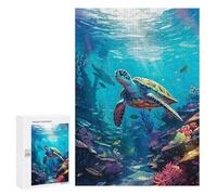 Jigsaw Puzzle 300 PCS Sea Turtle Animal Ocean Jigsaws for Adults Toy Wall Decor Pattern Assembly Deal As Gifts for The Whole Family 300 PCS