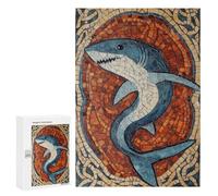 Jigsaw Puzzle 300 PCS Shark Mosaic Art Jigsaws for Adults Toy Wall Decor Pattern Assembly Deal As Gifts for The Whole Family 300 PCS