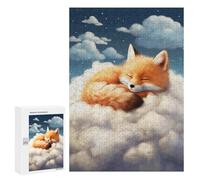 Jigsaw Puzzle 300 PCS Sleeping Fox on Cloud Adult Jigsaw Puzzles Enhance Memory Parent-child Interaction Brainteaser Family Games 300 PCS
