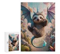 Jigsaw Puzzle 300 PCS Sloth Pup Dragon Unicorn Hybrid Jigsaws for Adults Toy Wall Decor Pattern Assembly Deal As Gifts for The Whole Family 300 PCS
