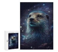 Jigsaw Puzzle 300 PCS Space Otter Portrait Puzzles for Teenagerss Stress Reliever Educational Challenge Unique Birthday And Gifts 300 PCS