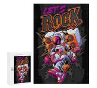 Jigsaw Puzzle 300 PCS Space Rocker Astronaut Guitarist Jigsaws for Adults Toy Wall Decor Difficult Hard Unique Gifts for Birthday And Christmas 300 PCS
