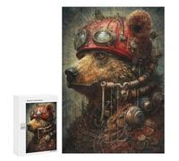 Jigsaw Puzzle 300 PCS Steampunk Bear Portrait-1 Jigsaws for Adults Anti-Stress Toys Staycation Kill Time Help The Brain Exercise 300 PCS
