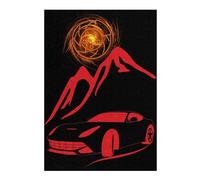 Jigsaw Puzzle 300 PCS Super Red Car Jigsaw for Adults Toy Wall Decor Staycation Kill Time Unique Birthday And Gifts 300 PCS