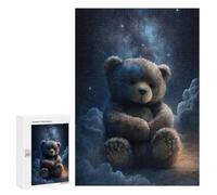 Jigsaw Puzzle 300 PCS Teddy Bear in Space Jigsaws for Adults Anti-Stress Toys Staycation Kill Time Help The Brain Exercise 300 PCS