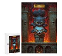 Jigsaw Puzzle 300 PCS The Tower Tarot Card Jigsaws for Adults Toy Wall Decor Pattern Assembly Deal As Gifts for The Whole Family 300 PCS