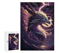 Jigsaw Puzzle 300 PCS Thundering Dragon Storm -1 Jigsaw Puzzles for Teenagerss Hand Speed Race Fun Activities at Home Challenging Game And Family Play 300 PCS