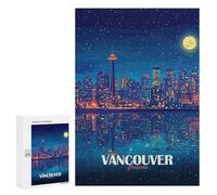 Jigsaw Puzzle 300 PCS Vancouver Canada Night Skyline Illustration Jigsaws for Adults Toy Wall Decor Pattern Assembly Deal As Gifts for The Whole Family 300 PCS