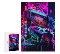 Jigsaw Puzzle 300 PCS Vibrant Arcade Machine Jigsaws for Adults Toy Wall Decor Difficult Hard Unique Gifts for Birthday And Christmas 300 PCS