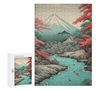 Jigsaw Puzzle 300 PCS Vintage Mount Fuji Spring Jigsaws for Adults Toy Wall Decor Pattern Assembly Deal As Gifts for The Whole Family 300 PCS
