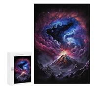 Jigsaw Puzzle 300 PCS Volcanic Eruption in Space Puzzles for Teenagerss Stress Reliever Educational Challenge Unique Birthday And Gifts 300 PCS