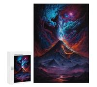 Jigsaw Puzzle 300 PCS Volcanic Fantasy Landscape Jigsaws for Adults Puzzle Birthday Present Difficult And Challenge Challenging Game Gifts 300 PCS