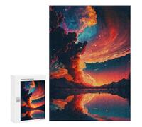 Jigsaw Puzzle 300 PCS Volcanic Sky Reflections Jigsaws for Adults Anti-Stress Toys Staycation Kill Time Help The Brain Exercise 300 PCS