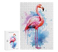 Jigsaw Puzzle 300 PCS Watercolor Flamingo Jigsaws for Adults Toy Wall Decor Pattern Assembly Deal As Gifts for The Whole Family 300 PCS