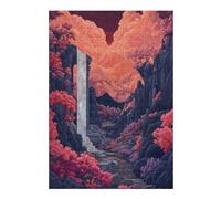 Jigsaw Puzzle 300 PCS Waterfall Ruin Valley Jigsaw for Adults Toy Wall Decor Staycation Kill Time Unique Birthday And Gifts 300 PCS