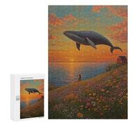 Jigsaw Puzzle 300 PCS Whale Watching Sunset Adult Jigsaw Puzzles Enhance Memory Parent-child Interaction Brainteaser Family Games 300 PCS
