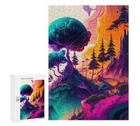 Jigsaw Puzzle 300 PCS Whimsical Forest Dreamscape Jigsaws for Adults Anti-Stress Toys Staycation Kill Time Help The Brain Exercise 300 PCS