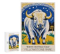 Jigsaw Puzzle 300 PCS White Buffalo Calf Park Jigsaw Puzzles for Teenagerss Hand Speed Race Fun Activities at Home Challenging Game And Family Play 300 PCS