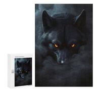 Jigsaw Puzzle 300 PCS Wild Black Wolf Halloween Jigsaws for Adults Toy Wall Decor Pattern Assembly Deal As Gifts for The Whole Family 300 PCS