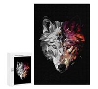 Jigsaw Puzzle 300 PCS Wolf Low Poly Abstract Adult Puzzles Toy Wall Decor Birthday Present Deal As Gifts for The Whole Family 300 PCS
