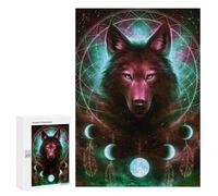 Jigsaw Puzzle 300 PCS Wolf Spirit Dreamcatcher Art Adult Puzzles Toy Wall Decor Birthday Present Deal As Gifts for The Whole Family 300 PCS