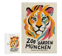 Jigsaw Puzzle 300 PCS Zoo Garden München Tiger Poster Jigsaws for Adults Puzzle Birthday Present Difficult And Challenge Challenging Game Gifts 300 PCS