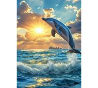 Jigsaw Puzzle 300 piece,Sunshine Sea Dolphin Puzzles for Adults,Educational Game Challenge Toy 300 Pieces DIY puzzles Family Decoration puzzle